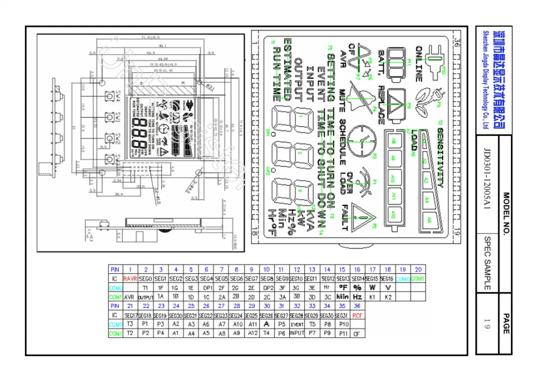 Newest OEM Seven Segment Module UPS Inverter LCD Screen Display