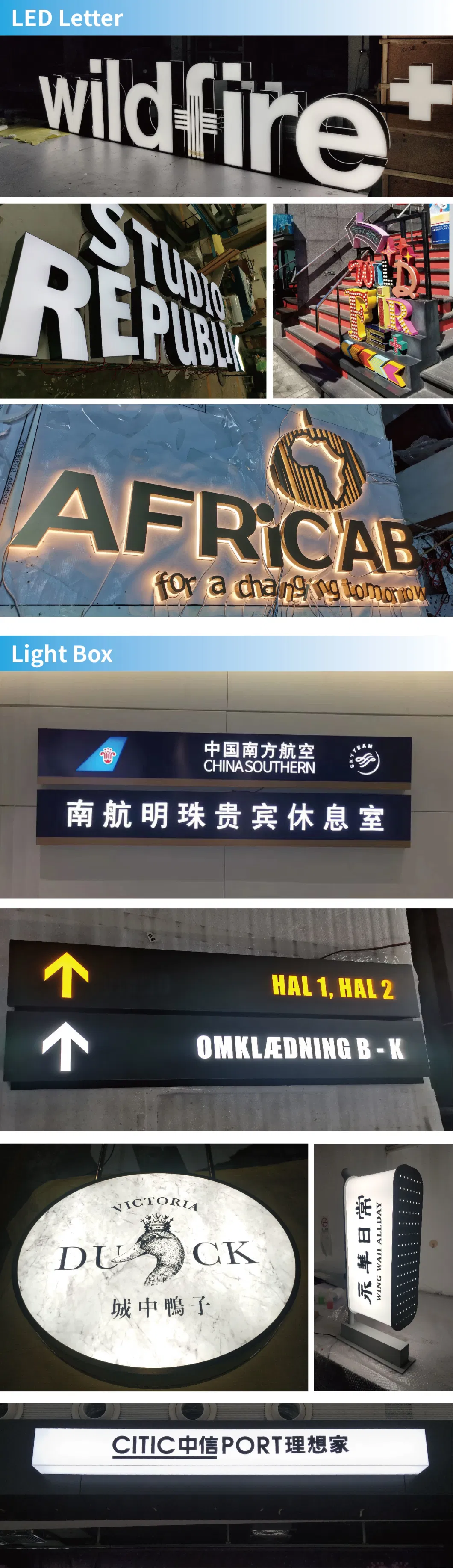 Removable Directional Advertising Sign Board LED Light Box