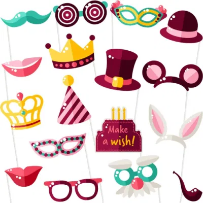 Accessoires de photomaton d'anniversaire