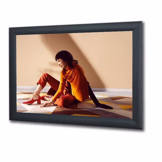 Cadre photo noir à pression LED, affiche publicitaire rétroéclairée, menu, caisson lumineux mince